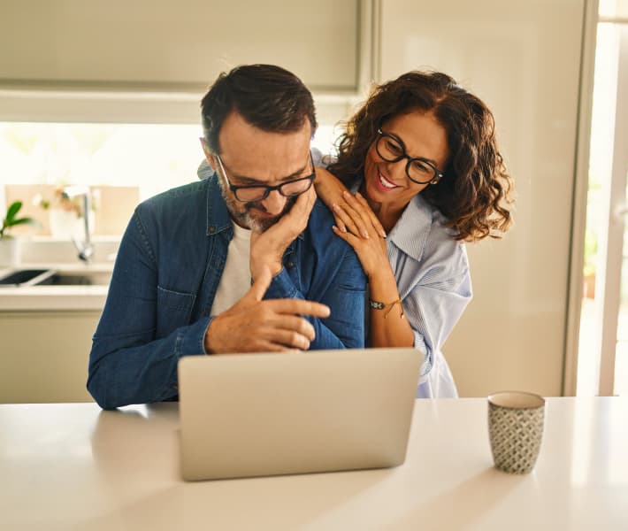 Couple with laptop