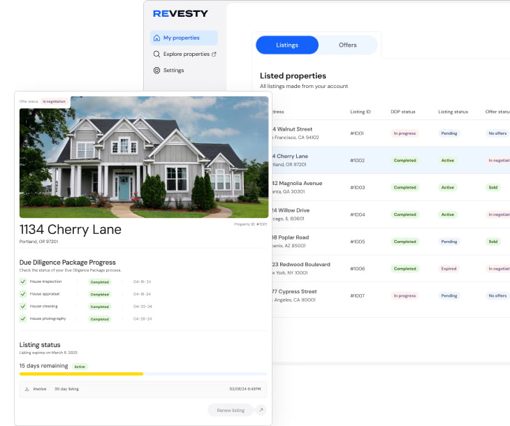 REVESTY dashboard